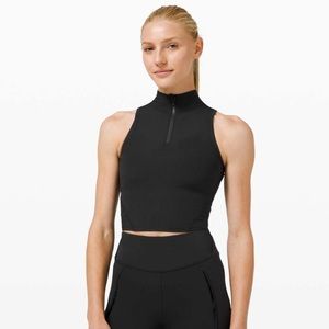 Lululemon Rib Zip-Front Cropped Run Tank Top
